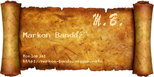 Markon Bandó névjegykártya